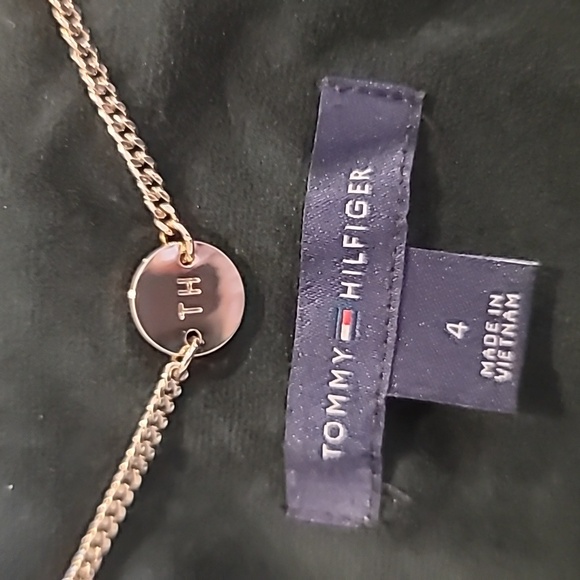 Tommy Hilfiger Green Monogrammed Velvet Blazer with Navy Trim Size 4 - Picture 3 of 8